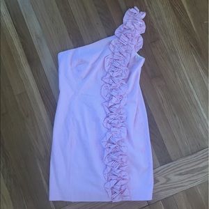 Lilly Pulitzer one shoulder seersucker dress
